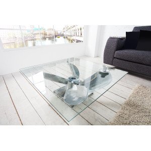 OCEAN design dohányzóasztal - ezüst INVICTA