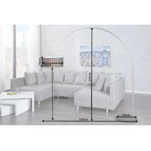 REACH modern íves állólámpa 225 cm – fekete