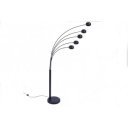 FAN modern ötágú állólámpa 210 cm – fekete / arany