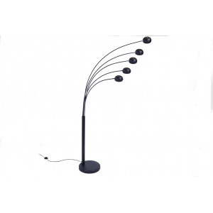 FAN modern ötágú állólámpa 210 cm – fekete / arany