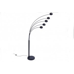 FAN modern ötágú állólámpa 210 cm – fekete / arany INVICTA