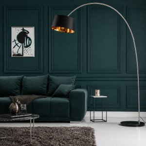 SPAN modern íves állólámpa 215 cm – fekete / arany INVICTA