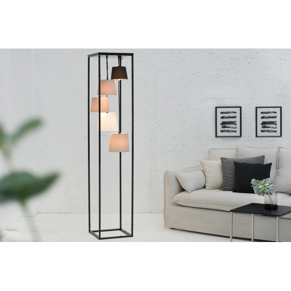 CASCADE modern állólámpa 180 cm – fekete / szürke