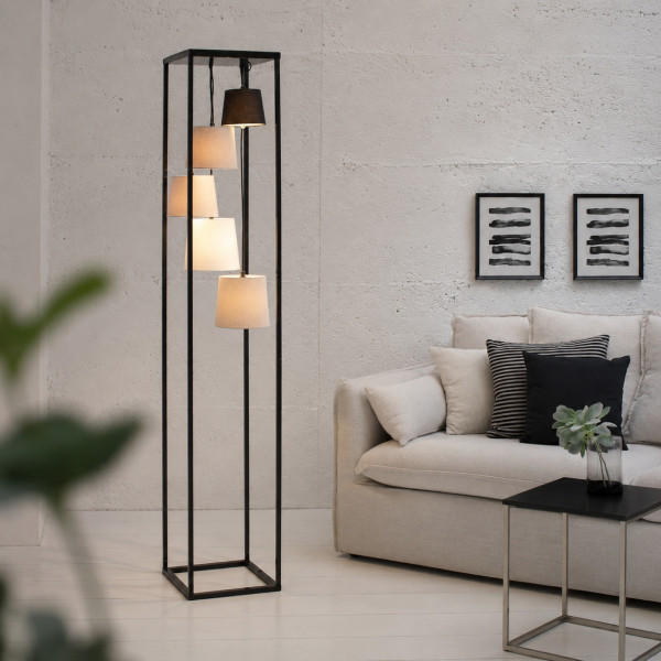 CASCADE modern állólámpa 180 cm – fekete / szürke