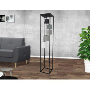 CASCADE modern állólámpa 180 cm – fekete / szürke