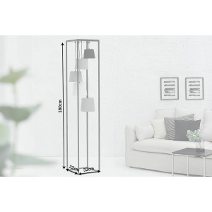 CASCADE modern állólámpa 180 cm – fekete / szürke