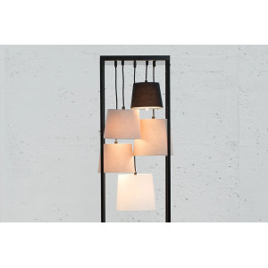 CASCADE modern állólámpa 180 cm – fekete / szürke