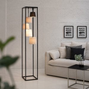 CASCADE modern állólámpa 180 cm – fekete / szürke INVICTA