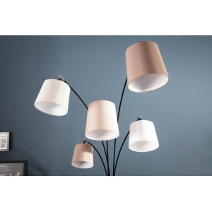CASCADE modern ötágú állólámpa 200 cm – bézs / barna