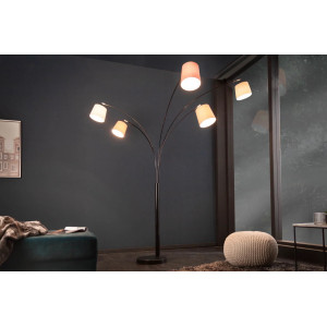 CASCADE modern ötágú állólámpa 200 cm – bézs / barna