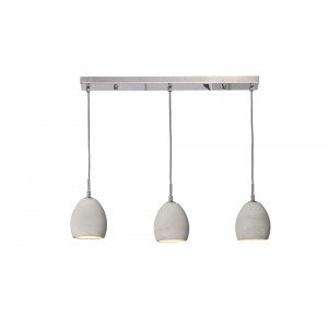 CONCRETE modern 3 ágú függőlámpa 70 cm – szürke INVICTA