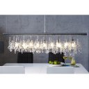 GLINT modern 9 ágú függőlámpa 120 cm – ezüst / átlátszó