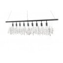 GLINT modern 9 ágú függőlámpa 120 cm – ezüst / átlátszó