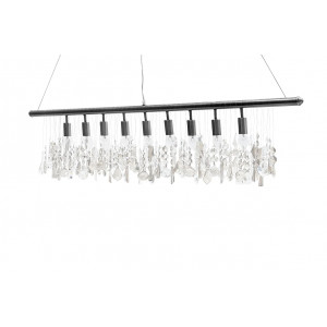 GLINT modern 9 ágú függőlámpa 120 cm – ezüst / átlátszó