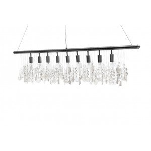 GLINT modern 9 ágú függőlámpa 120 cm – ezüst / átlátszó INVICTA