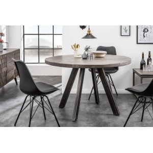 CRAFTER mangófa kerek étkezőasztal - 120cm - szürke INVICTA