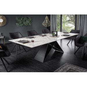 PROMETHEUS MARBLE design bővíthető étkezőasztal - 180-260cm INVICTA