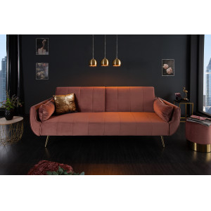 DIVANI - II design bársony kanapé - 215cm - mályva INVICTA