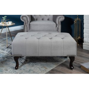 CHESTER design bársony ülőpad - szürke INVICTA