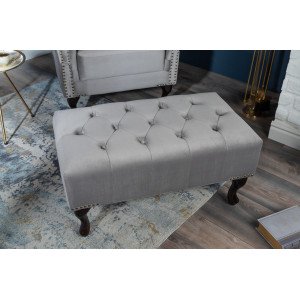 CHESTER design bársony ülőpad - szürke INVICTA