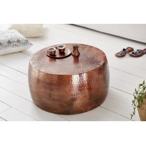OPTIK II modern fém dohányzóasztal - antik réz INVICTA