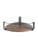 SALVADOR modern dió/üveg dohányzóasztal