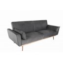 BELLEZZA modern bársony kanapé - 210cm - szürke