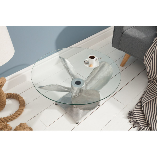 OCEAN design dohányzóasztal - ezüst - 60cm