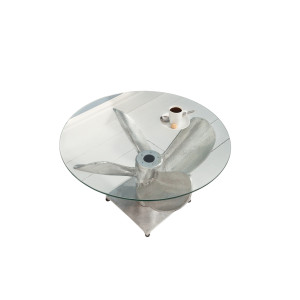 FLOW dohányzóasztal  60 cm – ezüst INVICTA