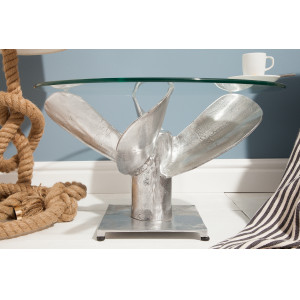 OCEAN design dohányzóasztal - ezüst - 60cm