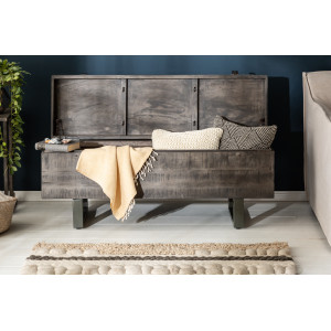 FACTORY LOFT design mangófa dohányzóasztal - 115cm - szürke