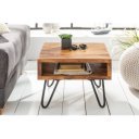 GOA modern tömörfa éjjeliszekrény 45 cm – natúr / fekete