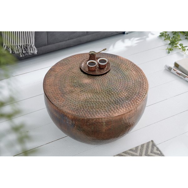 ORIENT modern fém dohányzóasztal - antik réz ORIENT modern fém dohányzóasztal - antik réz