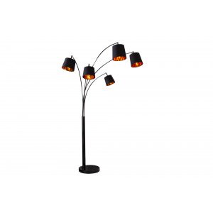 CASCADE modern ötágú állólámpa 202 cm – fekete / arany INVICTA