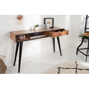 INDUSTRIAL tömör mangófa íróasztal - 120cm