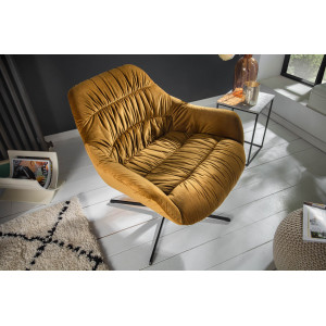 BIG DUTCH design bársony fotel - okker INVICTA