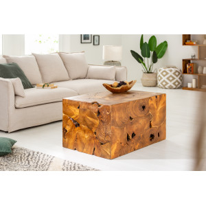 SQUARE modern teakfa dohányzóasztal - 90cm