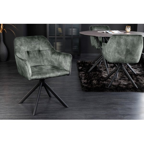 LOFT design bársony szék - zöld