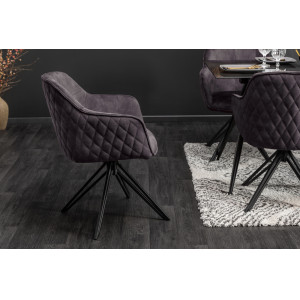 EUPHORIA design bársony szék - szürke INVICTA