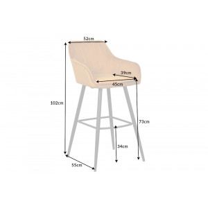 TURIN design bárszék - okkersárga