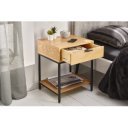 NORDIC modern tölgy éjjeliszekrény 40 cm – natúr / fekete