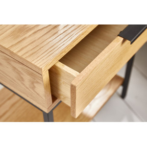 NORDIC modern tölgy éjjeliszekrény 40 cm – natúr / fekete