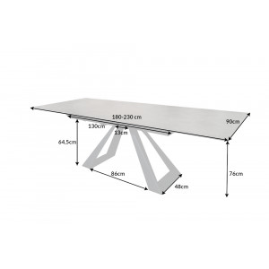 CONCORD MARBLE design bővíthető étkezőasztal - 180-230cm