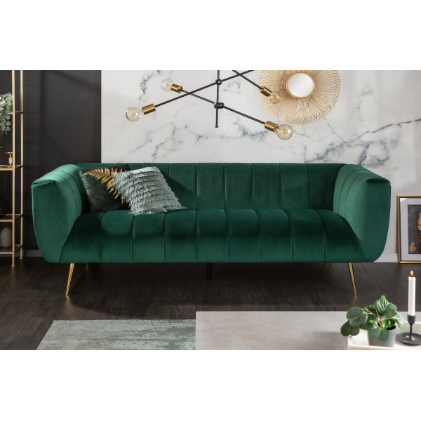 NOBLESSE exkluzív bársony kanapé - smaragd - 225cm