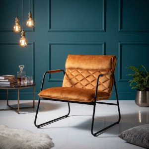 POD bársony lounge fotel – mustársárga INVICTA