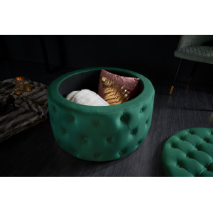 MODERN BAROCK design bársony puff - 75cm - zöld