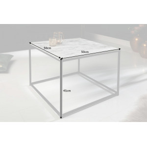 ELEMENTS exkluzív márvány dohányzóasztal - 50cm - fehér