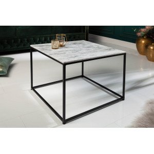 ELEMENTS exkluzív márvány dohányzóasztal - 50cm - fehér INVICTA