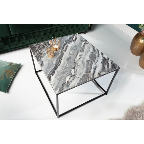 ELEMENTS exkluzív márvány dohányzóasztal - 50cm - szürke