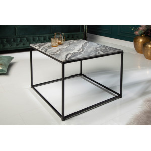 ELEMENTS exkluzív márvány dohányzóasztal - 50cm - szürke INVICTA